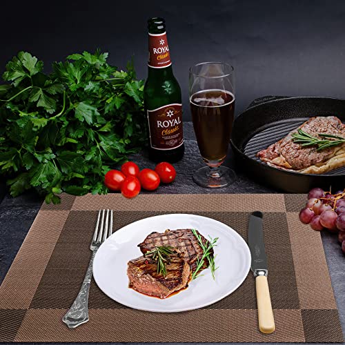 Placemats Set of 4 Table Mats – Vinyl Woven Dinning Placemat for Kitchen Washable Heat Resistant Non Slip, Brown – puphutu | The Storepaperoomates Retail Market - Fast Affordable Shopping