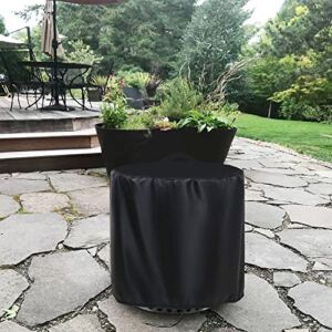 Protective Fire Pit Cover for Solo Stove Yukon Round 29 inch 600D Oxford Cloth Heavy Duty Waterproof Cover for 27 Inch Backyard Portable Fire Pits