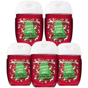 Bath and Body Works WINTER CANDY APPLE 5-Pack PocketBac Hand Sanitizers (2018 Edition)