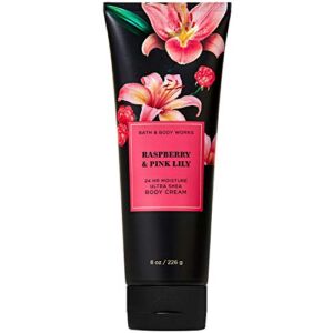 Bath and Body Works RASPBERRY & PINK LILY Ultra Shea Body Cream 8 Ounce, 2020 Limited Edition