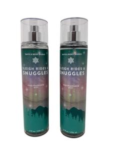 Bath & Body Works Sleigh Rides & Snuggles Fine Fragrance Mists Set Of 2 8 oz. Bottles (Sleigh Rides & Snuggles)