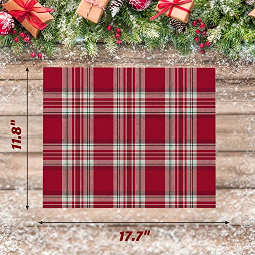 Aopuro Christmas Placemats for Dining Table Set of 4,Cotton Linen Christmas placemats 12×18 Inch,Xmas Tree Holiday Rustic Vintage WashableTable Mats Christmas Dining Table Decorations | The Storepaperoomates Retail Market - Fast Affordable Shopping