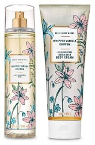 Bath and Body Works WHIPPED VANILLA CHIFFON – DUO Gift Set – Body Cream and Fragrance Mist – Full Size