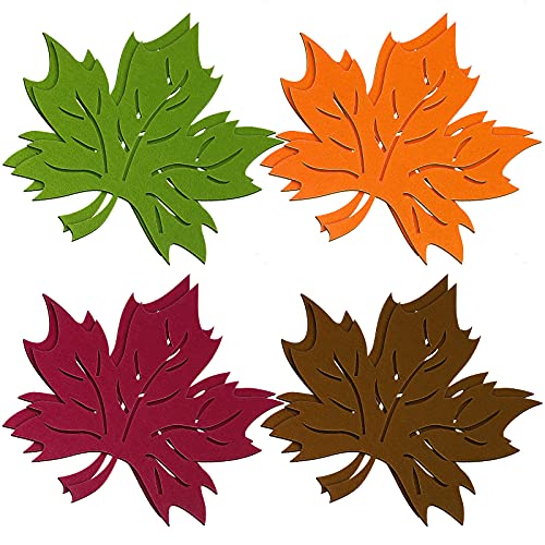 8 Pcs Fall Maple Leaf Placemats Thanksgiving Harvest Maple Leaf Shaped Placemats Felt Non-Slip Heat Resistant Table Mats Coasters Tablecloth for Autumn Fall Home Dinner Decorations(12.8 x 12.8 Inch) | The Storepaperoomates Retail Market - Fast Affordable Shopping