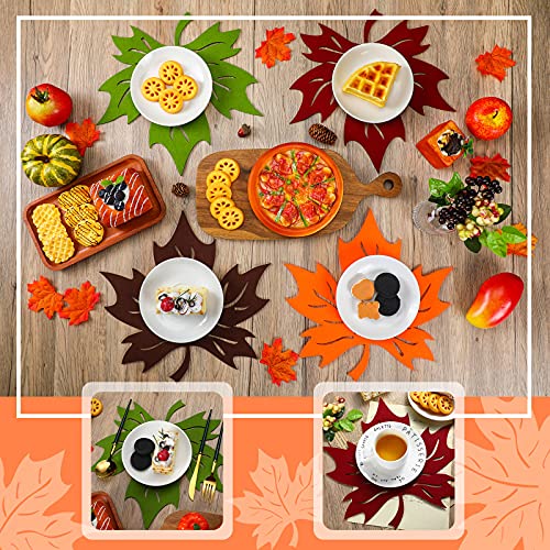 8 Pcs Fall Maple Leaf Placemats Thanksgiving Harvest Maple Leaf Shaped Placemats Felt Non-Slip Heat Resistant Table Mats Coasters Tablecloth for Autumn Fall Home Dinner Decorations(12.8 x 12.8 Inch) | The Storepaperoomates Retail Market - Fast Affordable Shopping