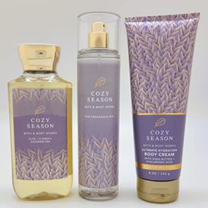 Cozy Season – 3 pc Bundle – Fine Fragrance Mist, Ultimate Hydration Body Cream and Shower Gel – Fall – 2022
