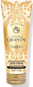 Bath & Body Works Coconut Cream Pie Signature Collection Ultimate Hydration Body Cream For Women 8 Fl Oz (Coconut Cream Pie)