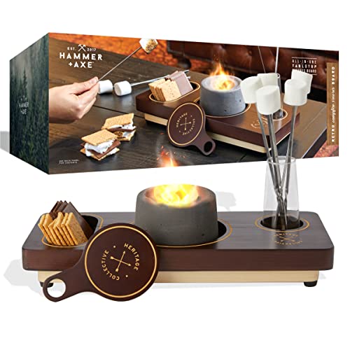 Hammer + Axe Campfire S’Mores Board, The Set Includes Board, Skewer Stand, 5 Skewers, Snuffer and Fuel Holder, 9-Piece | The Storepaperoomates Retail Market - Fast Affordable Shopping