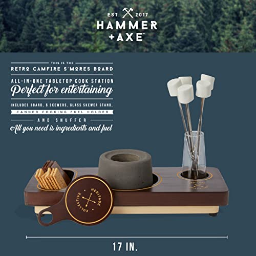 Hammer + Axe Campfire S’Mores Board, The Set Includes Board, Skewer Stand, 5 Skewers, Snuffer and Fuel Holder, 9-Piece | The Storepaperoomates Retail Market - Fast Affordable Shopping