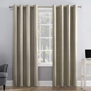 Sun Zero Columbia Thermal Insulated 100% Blackout Grommet Curtain Single Panel, 50″ x 84″, Linen Off-white