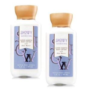 Bath and Body Works 2 Pack Snowy Morning Travel Size Body Lotion. 3 Oz. New Super Smooth Formula.