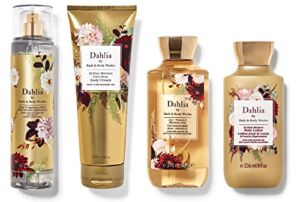 Bath and Body Works DAHLIA Deluxe Gift Set – Fragrance Mist – Body Cream – Body Lotion – Shower Gel – Full Size
