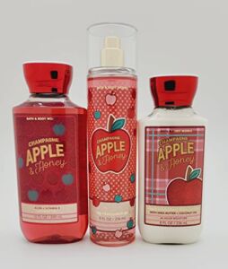 Champagne Apple & Honey – 3 pc Bundle – Trio – Shower Gel, Fine Fragrance Mist and Body Lotion
