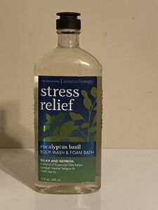 Bath & Body Works Aromatherapy Stress Relief Eucalyptus Basil Body Wash 10 Oz.