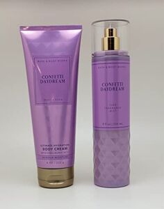 Bath & Body Works – Confetti Daydream – 2 pc Bundle – Fine Fragrance Mist and Ultimate Hydration Body Cream – 2021