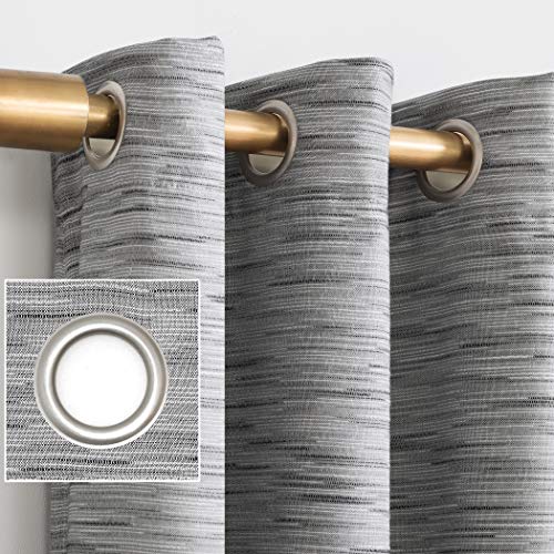 Sun Zero Kendrick 2-pack Woven Strié Thermal Extreme Total Blackout Grommet Curtain Panel Pair, 50″ x 96″, Gray | The Storepaperoomates Retail Market - Fast Affordable Shopping