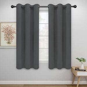 Easy-Going Blackout Curtains for Bedroom, Solid Thermal Insulated Grommet and Noise Reduction Window Drapes, Room Darkening Curtains for Living Room, 2 Panels(42×63 in, Gray)