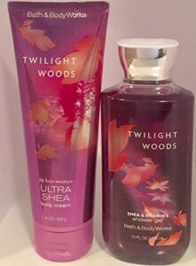 Bath & Body Works Twilight Woods 8.0 oz Ultra Shea Body Cream, Shower Gel 10 Ounce
