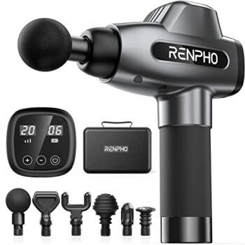 RENPHO C3 Percussion Massage Gun Deep Tissue, Professional Powerful Quiet Muscle Massage Gun for Athletes, 20 Speeds, Electric Body Massager Gun with Case,6 Massage Heads, Back Relaxation Gifts | The Storepaperoomates Retail Market - Fast Affordable Shopping