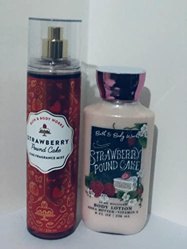 Bath and Body Works STRAWBERRY POUND CAKE Duo Gift Set – Body lotion and Fine Fragrance Mist – Full Size | The Storepaperoomates Retail Market - Fast Affordable Shopping