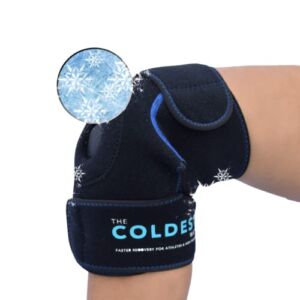 The Coldest Knee Ice Pack Wrap, Hot and Cold Therapy – Reusable Compression Best for Meniscus Tear, Injury Recovery, Bursitis Pain Recovery, Sprains, Swelling and Rheumatoid Arthritis (Knee Ice Pack)