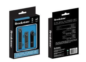 BROOKSTONE, 3 Nail Clippers Set, Professional Grooming Tools for Adults
