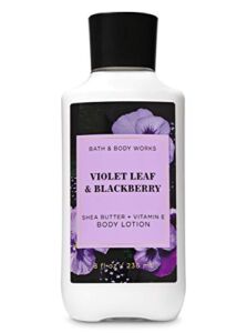 Bath and Body Works Violet Leaf & Blackberry 24 hr Moisture Super Smooth Body Lotion with Shea Butter Coconut Oil and Vitamin E 8 fl oz / 236 mL