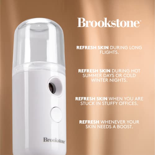 Brookstone Portable Nano Facial Mister | Compact Facial Mister Spray Bottle with 30ml Distilled Water Tank for One Touch Hydrating Face Mist | USB Rechargeable Facial Mist Spray | The Storepaperoomates Retail Market - Fast Affordable Shopping