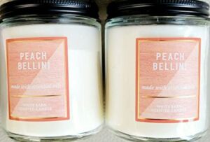 Bath and Body Works Peach Bellini Single Wick Candle (2 Pack) – 7 oz / 198 g Each