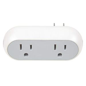 Brookstone Dual Smart Plug – Electrical Socket Scheduled Wireless Control for Home and Office, Monitors Energy Usage, Easy Device Pairing, 2 Outlets