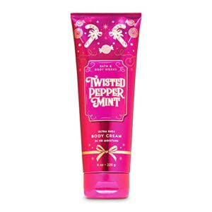 Bath & Body Works Twisted Pepper Mint Ultra Shea Body Cream 24 hr Moisture 2019 Holiday Edition 8 oz / 226 g
