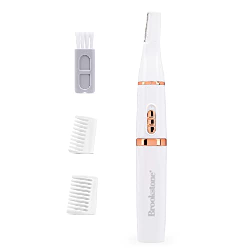 Brookstone Eyebrow Razor | Facial Hair Removal for Women for Fine Eyebrow and Unwanted Facial Hairs | Includes 2-Length Eyebrow Trimmer Guards | Portable | The Storepaperoomates Retail Market - Fast Affordable Shopping