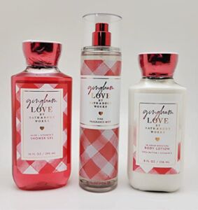 Bath & Body Works – Gingham Love – 3 pc Bundle – Trio – Shower Gel, Fine Fragrance Mist and Body Lotion – 2022