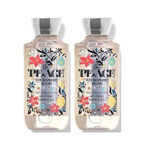 Bath and Body Works Gift Set of of 2 – 10 Fl Oz Shower Gel (Peace Iced Raspberry Bellini), Multicolor