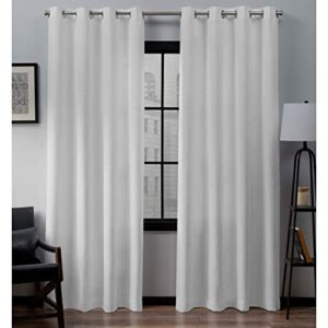 Exclusive Home Loha Linen Grommet Top Curtain Panel Pair, 54″x84″, Winter White