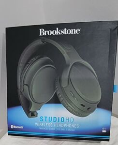 Brookstone Studio HD Wireless Headphones Green Enhanced Audio Foldable Design