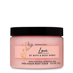Bath & Body Works Aromatherapy Love Rose Vanilla Shea Sugar Body Scrub with Natural Essential Oils 12.5 oz / 355 g