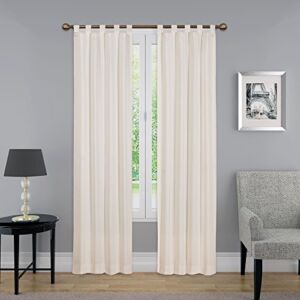 PAIRS TO GO Montana Modern Decorative Tab Top Window Curtains for Bedroom or Living Room (2 Panels), 30″ x 84″, Natural