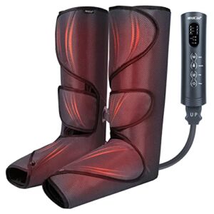 CINCOM Foot and Leg Massager with Heat, Air Compression Leg Massager for Circulation and Muscles Relaxation – 3 Modes, 3 Intensities, 2 Heating Super Quiet