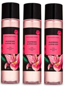 Bath and Body Works RASPBERRY & PINK LILY Value Pack Lot of 3 Fine Fragrance Mist. – Full Size