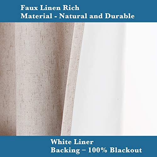 H.VERSAILTEX Linen Blackout Curtains Durable Thick Textured Linen Look 100% Blackout Patio Door Curtain Anti Rust Grommet Extra Wide Sliding Door Curtain Panel, W100 x L84 inch – Natural | The Storepaperoomates Retail Market - Fast Affordable Shopping