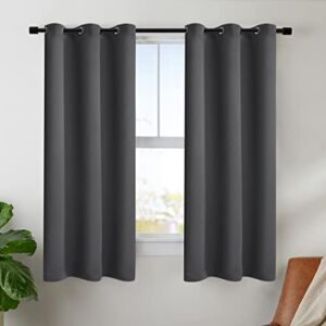 BONZER Grommet Blackout Curtains for Bedroom – Thermal Insulated, Energy Efficient, Noise Reducing and Light Blocking, Room Darkening Curtains for Living Room, Grey, 40 x 63 inch, Set of 2 Panels