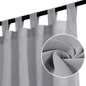 H.VERSAILTEX Linen Blended Sheer Curtains 72 Inches Length 2 Panels Textured Woven Linen Sheers Curtain Drapes for Living Room / Bedroom Light Filtering Tab Top Casual Draperies – Grey