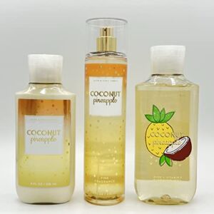 Bath & Body Works Coconut Pineapple 3-Piece Bundle 8oz Body Lotion, 10oz Shower Gel and 8oz Fine Fragrance Mist