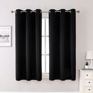 Apriko Blackout Curtains 63 Length 2 Panels – Thermal Insulated Drapes & Curtains for Bedroom/Grommet Top/Black/42×63 inch