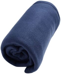 Brookstone Travel Blanket with Foot Pocket and Packing Case – Lightweight Portable Fleece Blanket for Vacations, Airplanes, Trains, Buses, and Cars, Size One Size, Blue