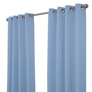 NIM TEXTILE Thermal Insulated Blackout Curtains Room Darkening Window Panel Grommet Top Drapes – Sofiter Collection – 110″ Total Width, 2-Panels Set, 55″ W x 84″ L, Light Blue