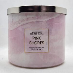 Bath & Body Works, White Barn 3-Wick Candle w/Essential Oils – 14.5 oz – 2022 Early Summer Scents! (Pink Shores)