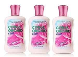 Lot of 3 Bath & Body Works Orchid Chill Body Lotion 8 Fl Oz Each (Citrus Orchid Chill)