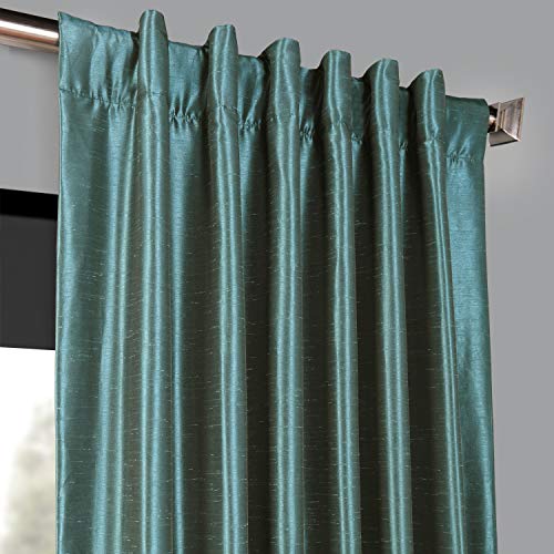 HPD Half Price Drapes Faux Silk Blackout Curtains For Room Decor Vintage Textured (1 Panel), PDCH-KBS14BO-84, Peacock | The Storepaperoomates Retail Market - Fast Affordable Shopping